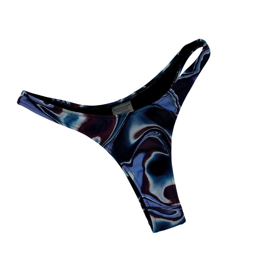 White Fox Black Blue cheeky Bikini Bottoms